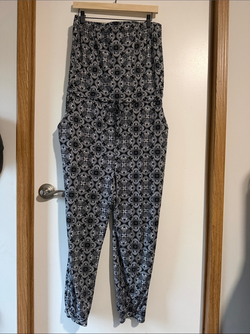 Strapless Black & White Printed Jumpsuit
